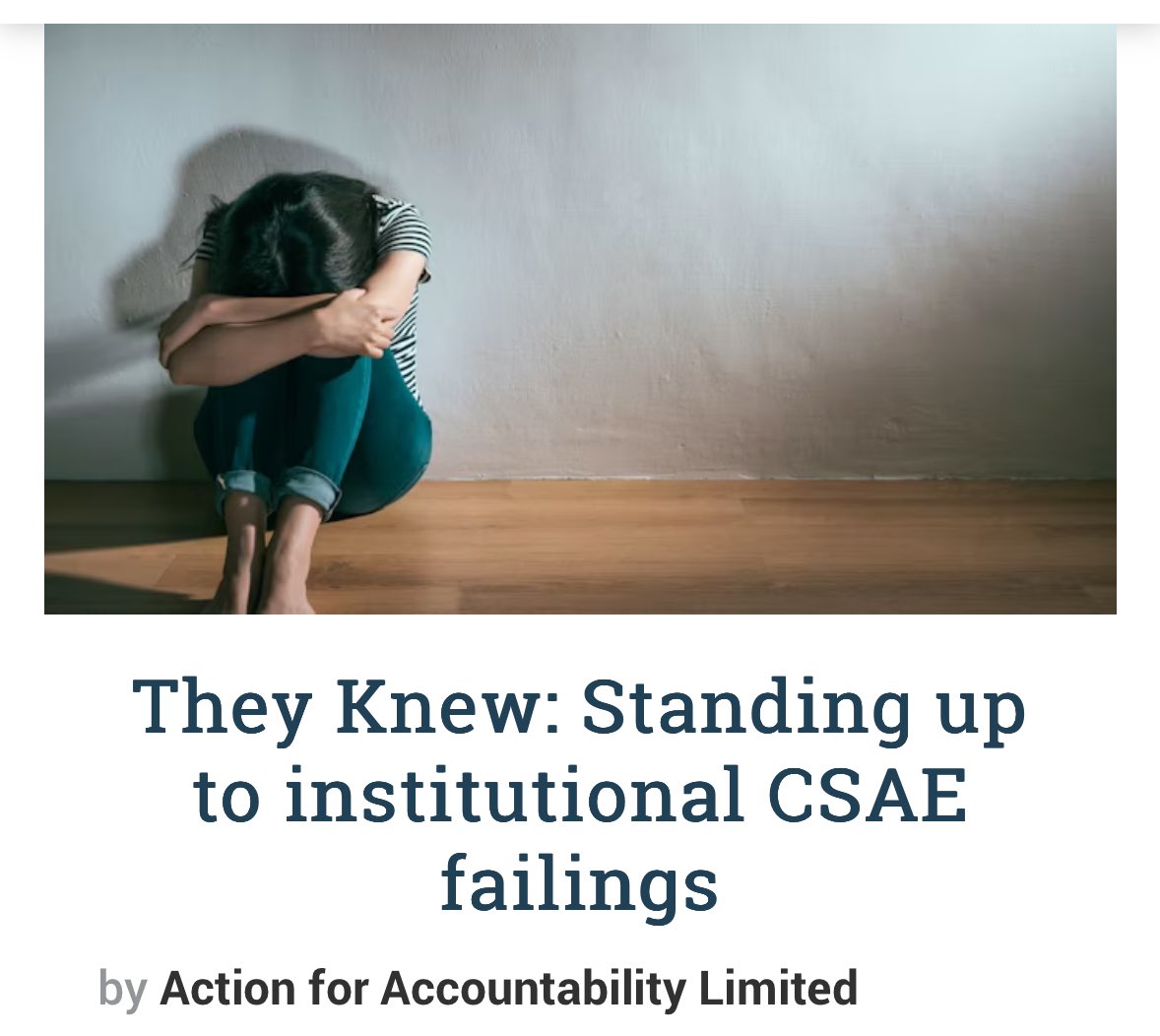 Immensely proud to launch the #TheyKnew campaign today.

I will never forget how those in power turned a blind eye while I was being groomed and abused.

I was a child begging for help.
Begging for support.
Begging for justice.

There was no greater betrayal than being blamed and