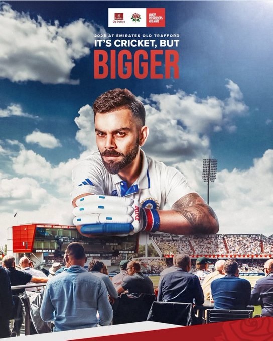 LANCASHIRE POSTER OF VIRAT KOHLI FOR THE 100 DAYS COUNTDOWN. 🐐