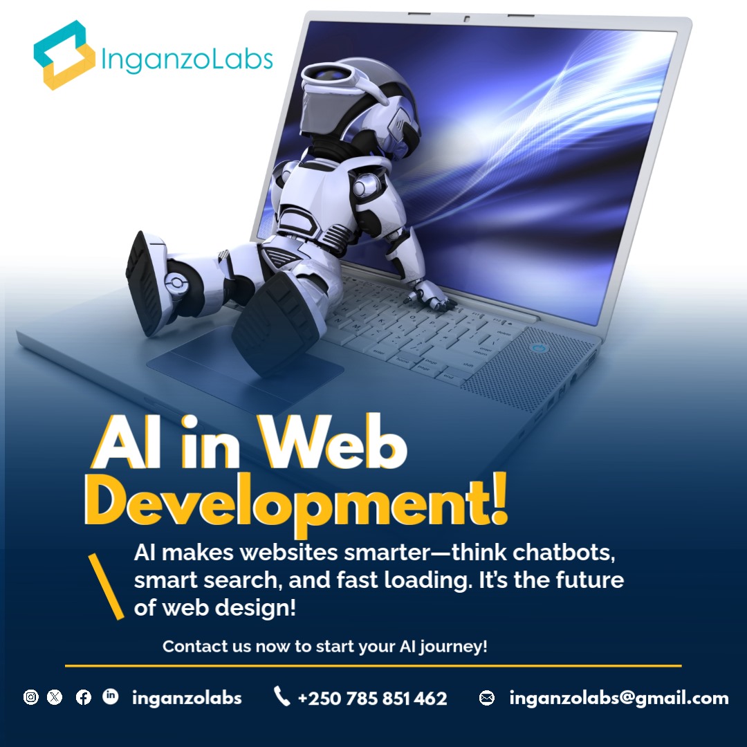 Inganzolabs's tweet image. 📢 AI in Web Development – The Future is Now!
At InganzoLabs, we're merging AI & web design to build faster, smarter, interactive sites — from chatbots to blazing speed.
#AIWebDevelopment #InganzoLabs #SmartWebDesign #KigaliTech #WebDevAfrica #DigitalSolutions