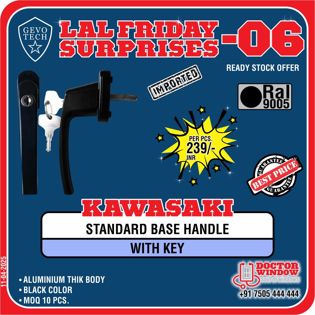 DOCTORWINDOW_IN's tweet image. GEVO TECH IZMIR SLIDING WINDOW SET
GEVO TECH CALIFORNIA TOUCHLOCK (WHITE)
GEVO TECH LOTUS SHORT NECK ACUSTIC HANDLE
GEVO TECH KAWASAKI STANDARD BASE HANDLE

#handle #premiumhandle #touchlock #doctorwindow #soulofwindow #latestoffer #fridayoffer #newoffer #door #hardware #window