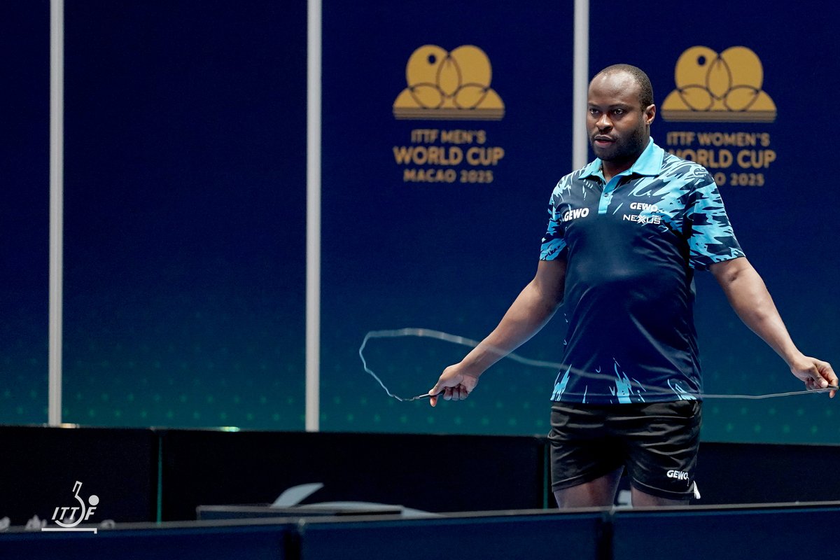 Phatill's tweet photo. Nigeria’s sole representative at the ITTF World Cup, Quadri Aruna, kicks off his campaign today in Macao against fellow African and debutant Salifou Abdel-Kader of Benin Republic in their opening group match.

A tricky fixture as both players are meeting for the first time. Meanwhile, Nigeria’s other qualifier, Fatimo Bello, was denied a Chinese visa, ending her hopes of making her World Cup debut this year.