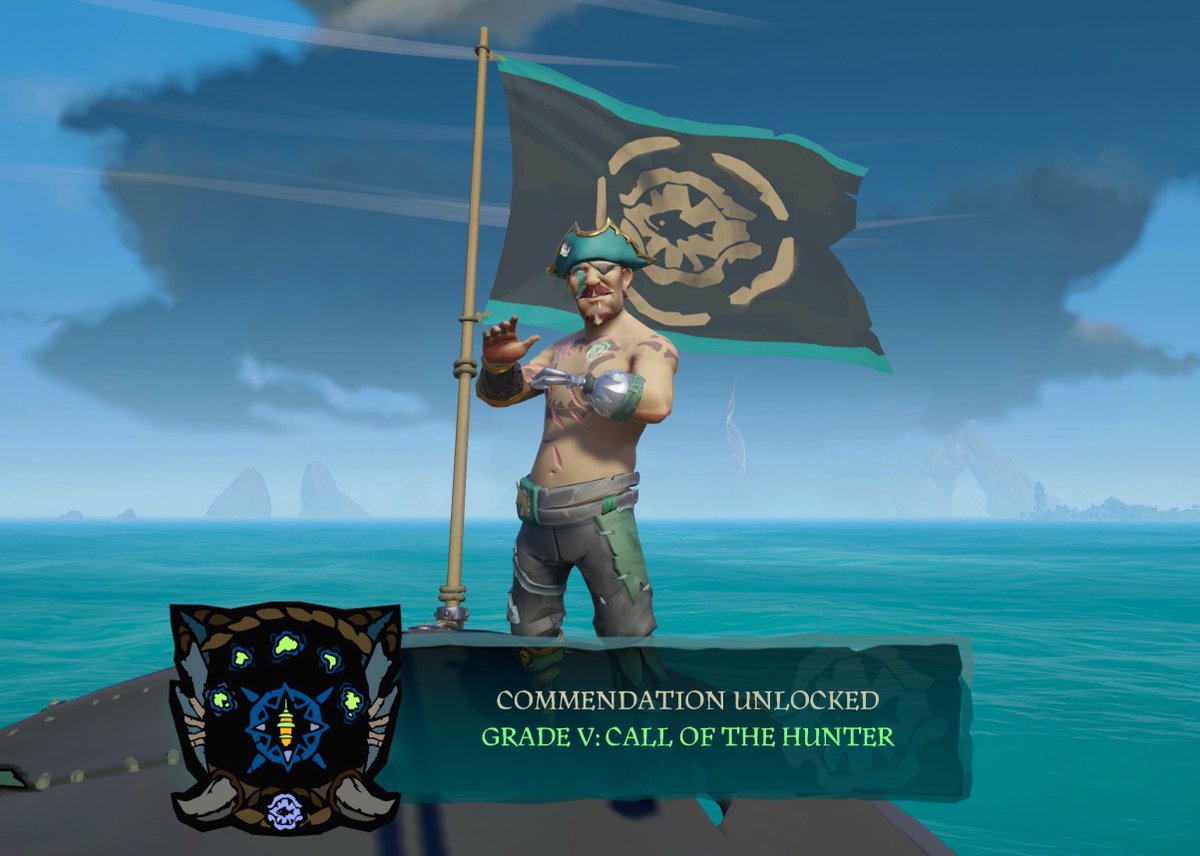 Capt_Ballzonia's tweet image. Finally got the Call of the Hunter commendation for Hunters Call. 🎣 
All I have left now is the miles. 500 more to go!! @SeaOfThieves #WildThings #Season15