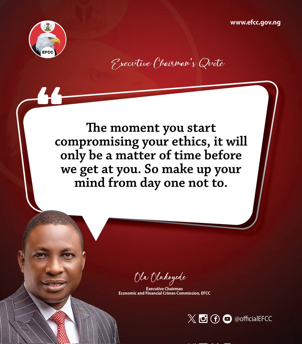 officialEFCC's tweet photo. #ECquote
#EFCCNigeria https://t.co/r2GNNLyz1K
