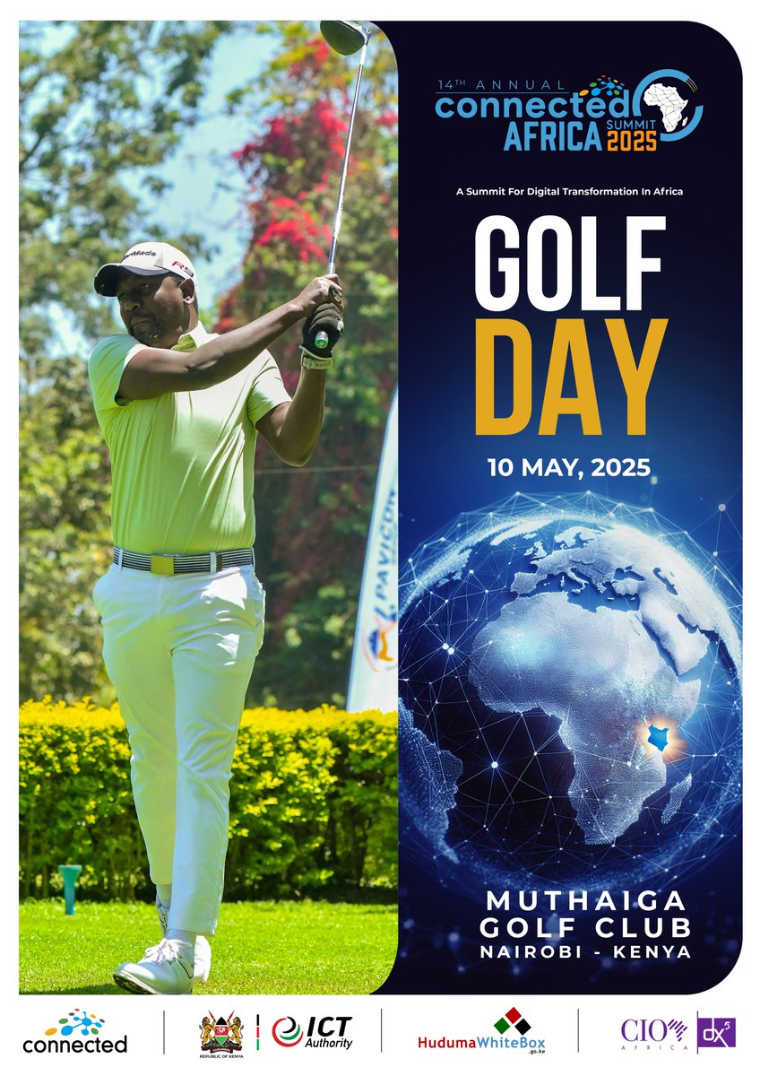 CAS2025_'s tweet photo. 🏌️‍♂️ Join us on May 10 at Muthaiga Golf Club for the #ConnectedAfricaSummit 2025 Golf Tournament ⛳

Network with top tech leaders, govt officials &amp; execs in a high-energy, relaxed setting.
Sponsor or register today https://t.co/q0nzTX5ym7
#ConnectedAfricaGolf2025  @ICTAuthorityKE https://t.co/tsLrTopo93