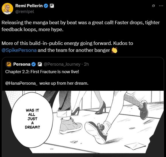 Remi, you're completely delusional. Six months (six!) and all you’ve delivered is a few pages of a manga? And you’re calling that ‘faster’?

Hype? What hype? No one really cares, except your buddy Pierre who's just living in his own fantasy world.

Seriously wake up.