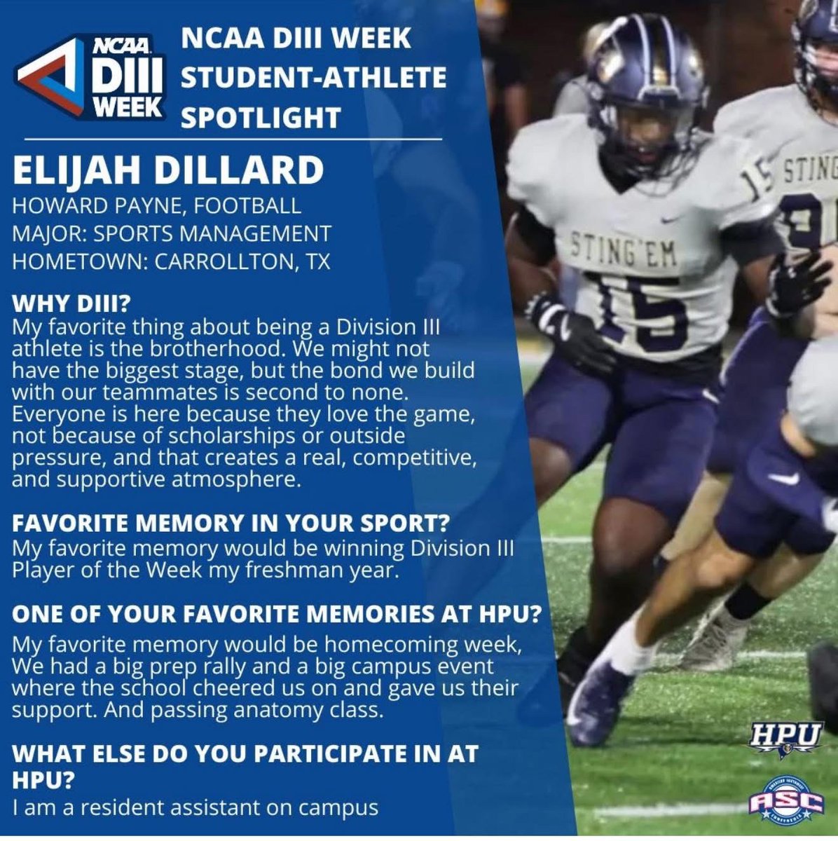 Coach Gipson (@coachgipson11) on Twitter photo Why choose <a href="/HPUFootball/">Howard Payne University Football</a>?
Let our players share their experience in Brownwood - if you are looking for homemade, not store bought - place where on the field development is a priority but your value goes beyond your skill set…where the brotherhood still exists…
Check out HPU! Why choose <a href="/HPUFootball/">Howard Payne University Football</a>?
Let our players share their experience in Brownwood - if you are looking for homemade, not store bought - place where on the field development is a priority but your value goes beyond your skill set…where the brotherhood still exists…
Check out HPU!