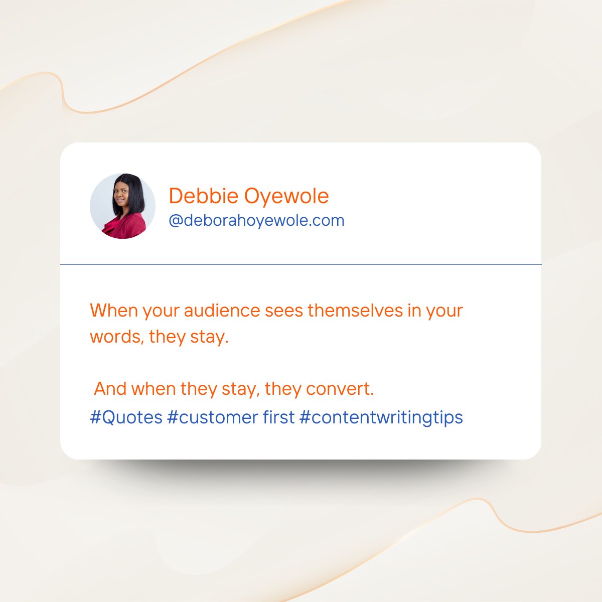 DeborahDam20's tweet image. Insightful content starts with empathy.
Not just demographics but real pain points, daily challenges, and unsaid frustrations.
#techwriter
#saascontentwriter