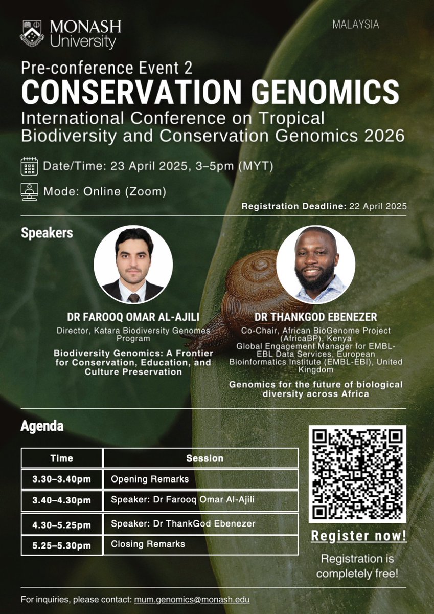 ThankGod Ebenezer (@thankgod_ebenez) on Twitter photo This April, I shall be speaking about the African BioGenome Project <a href="/DAISEA_AfricaBP/">African BioGenome Project</a> at Monash University <a href="/MonashMalaysia/">Monash Malaysia</a> 🇲🇾. I shall talk about the vision of the <a href="/DAISEA_AfricaBP/">African BioGenome Project</a>, conception & motivation, its progresses, perspectives & why it's provoking actions across Africa. This April, I shall be speaking about the African BioGenome Project <a href="/DAISEA_AfricaBP/">African BioGenome Project</a> at Monash University <a href="/MonashMalaysia/">Monash Malaysia</a> 🇲🇾. I shall talk about the vision of the <a href="/DAISEA_AfricaBP/">African BioGenome Project</a>, conception & motivation, its progresses, perspectives & why it's provoking actions across Africa.