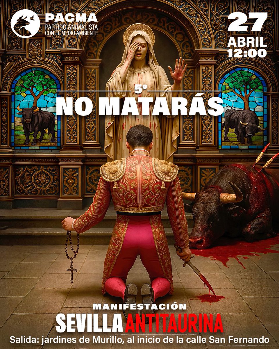 Para estos días de semana santa, os dejamos una reflexión muy importante: no matarás. 

Si aún divierte y entretiene torturar a un animal, #losjuegosdelhambre algún día ya no serán ficción. Todo es posible si la crueldad sigue siendo el principal valor de una sociedad.