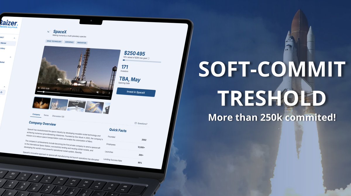 raizerfi's tweet image. it took only 3 days to reach 250k$ of commits for the SpaceX launch. lfg.