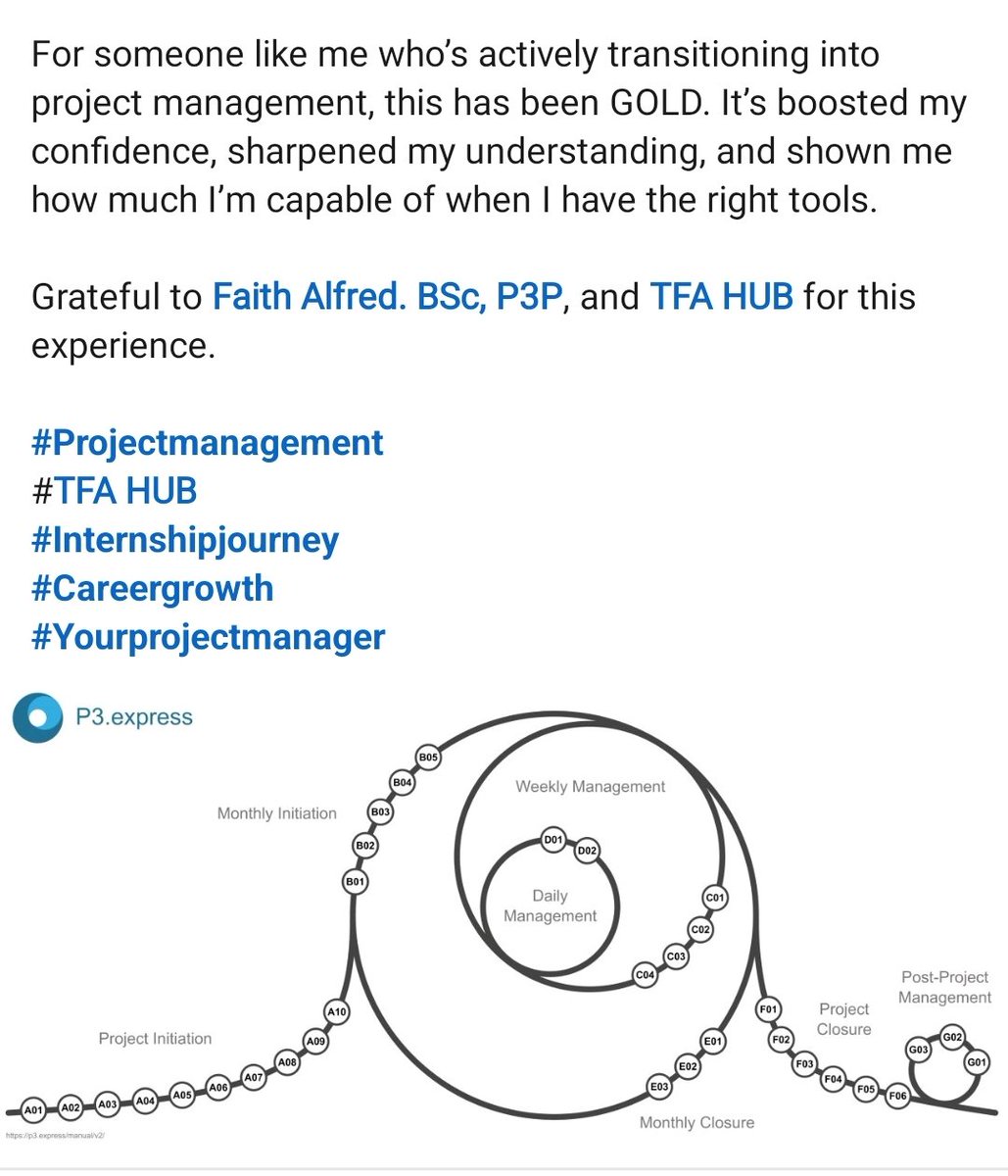 faithalfred_'s tweet photo. The interns at @TFA_HUB  love the fact that they get to learn a more practical approach to managing projects. 🎉

#p3express #PracticalLearning #ProjectManagement #InternshipExperience #HandsOnTraining #SkillsDevelopment #ProfessionalGrowth #PracticalSkills #InternLife #TFAHUB https://t.co/CfIsbTxqaH