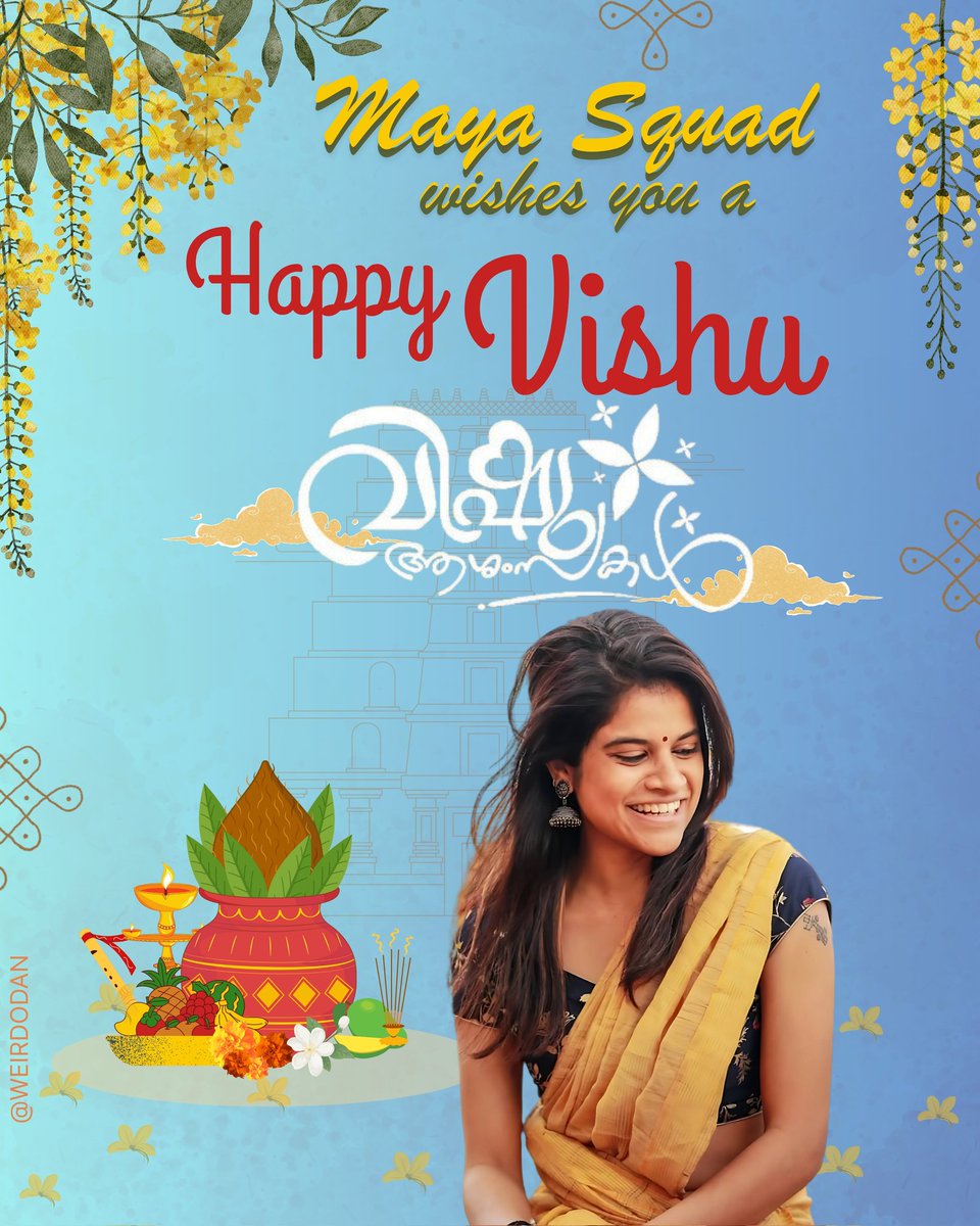 Maya_Magics's tweet photo. Iniya Vishu Ashamsakal, #Mayasquad!

Puthu varusham vandhuruchu…
Puthu santhosham, pudhu memories, pudhu plans.

Indha Vishu namakku full of positive vibes, good food, crazy laughter, and unforgettable moments kudukkanum.
Life la ella vishayathukum namma squad support irukkum nu therinjikra mari oru varusham aagattum.