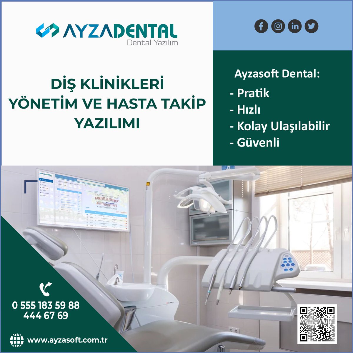 ayzasoftware's tweet photo. Diş Klinikleri Yönetim ve Hasta Takip Yazılımı
#klinik #web #masaüstü #mobil #dental #ortodontia #randevutakipprogramı #implants #kanaltedavisi #yirmilikdiş
#protez #çenecerrahi #dişeti #dişçekimi #dişteli #dişplağı https://t.co/Vx39cXymhN