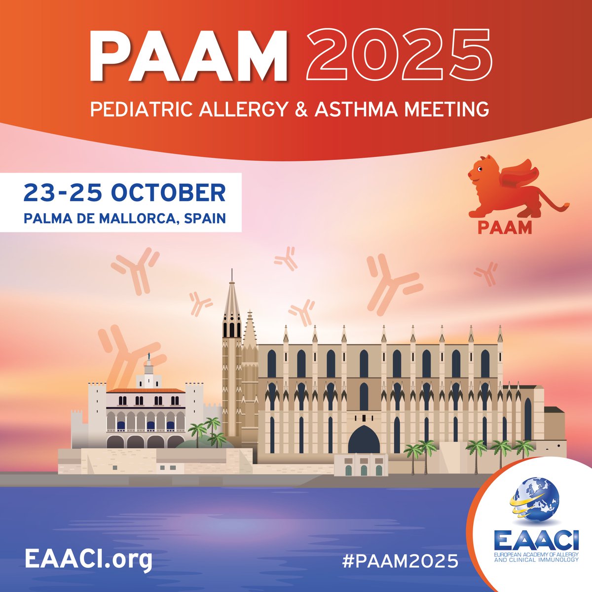 📢 Welcome to the Pediatric Allergy and Asthma Meeting – PAAM 2025

📍 23–25 October 2025 | Palma de Mallorca, Spain

We are delighted to invite you to join us for PAAM 2025, one of EAACI’s key scientific meetings dedicated to advancing the understanding and management of