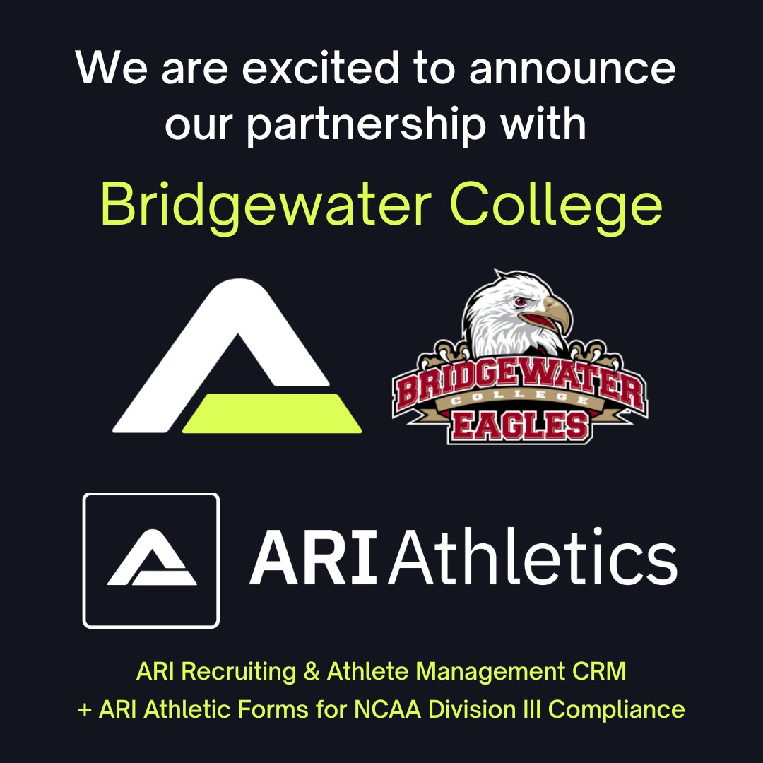 ARI Athletics (@_ariathletics) on Twitter photo Welcome aboard <a href="/BCAthletics/">Bridgewater Eagles</a>! We look forward to enhancing your Student-Athlete Recruiting, Management, and Compliance as you implement the ARI Recruiting and Athlete Management CRM. ARI is the only solution purpose-built for <a href="/NCAADIII/">NCAA Division III</a> schools like Bridgewater College. Welcome aboard <a href="/BCAthletics/">Bridgewater Eagles</a>! We look forward to enhancing your Student-Athlete Recruiting, Management, and Compliance as you implement the ARI Recruiting and Athlete Management CRM. ARI is the only solution purpose-built for <a href="/NCAADIII/">NCAA Division III</a> schools like Bridgewater College.