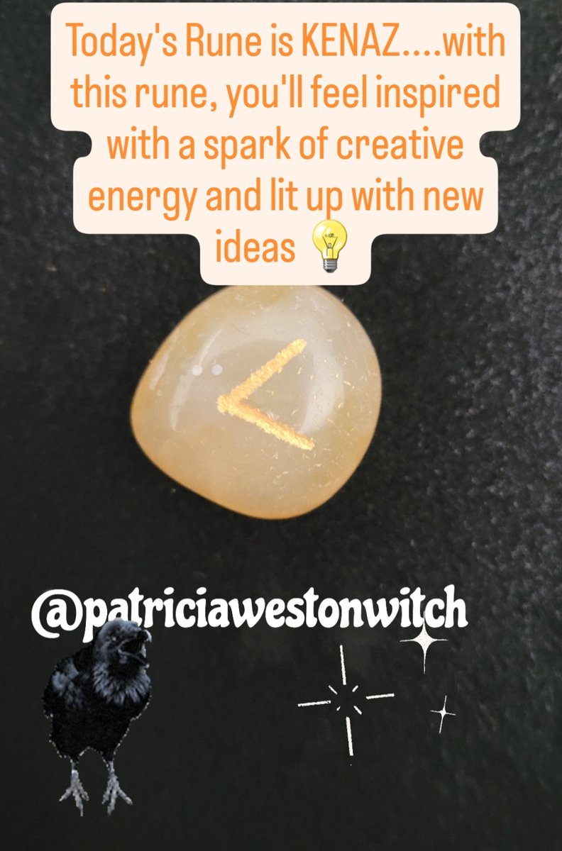 PsychicWitch13's tweet image. Today's Rune is KENAZ....with this rune, you'll feel inspired with a spark of creative energy and lit up with new ideas 💡
#runecasting