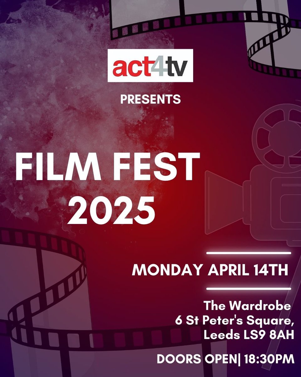 🎬FILM FEST 2025 is HERE!

📺 We are so excited to screen 10 short films featuring our incredibly talented students tonight, in the city of Leeds ✨ 

The guest list has been checked. 
The films are on their way - we just need you, our fabulous guests!

See you tonight 👏🏻