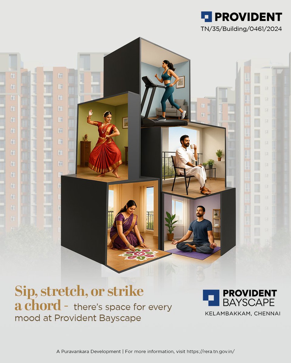Welcome to Provident Bayscape - where Chennai's rich heritage meets modern comforts. 
Located along the Kelambakkam-Vandalur Road, Provident Bayscape spans expansive open spaces along with 25 plus amenities. 

#ProvidentHousing #MoreForSure