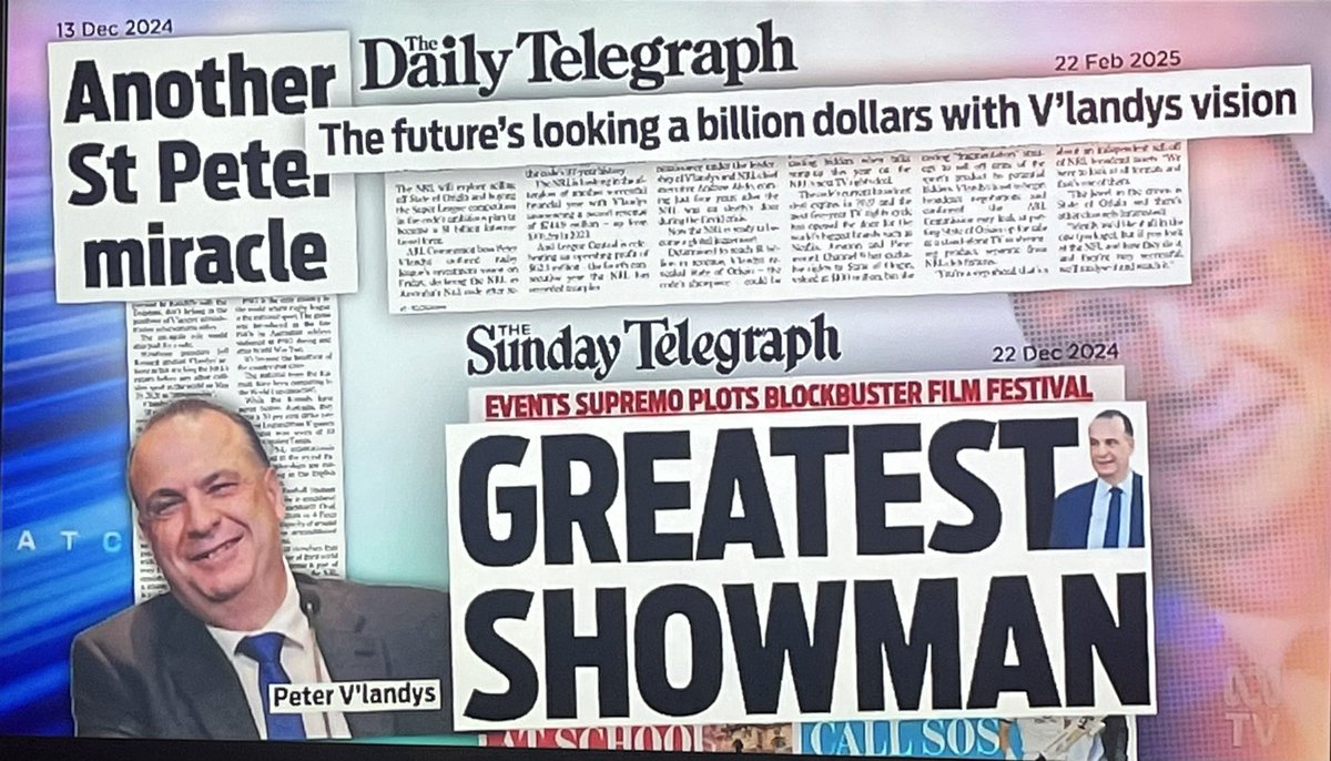 PhilipThalis's tweet photo. Very appreciative of #abcmediawatch doing a long-overdue number on the odious & too ubiquitous Peter V’landys
- what a low life he is, astride the always dubious RacingNSW & National Rugby League.
That grubby underbelly
Big Sport - Big Stench https://t.co/1TFXnQP7Vt