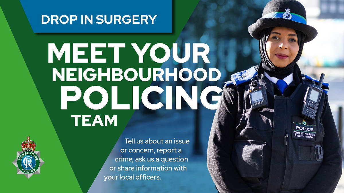COMMUNITY SURGERY | A gentle reminder that our officers invite you to join us today at:
📍 Greggs, Crosby Village, L23
🗓️ TODAY, 14/04/2025
⏰ 3pm until 4:30pm
Our officers will be available for an informal chat to discuss your community concerns.

#MySefton #CuppaWithACopper