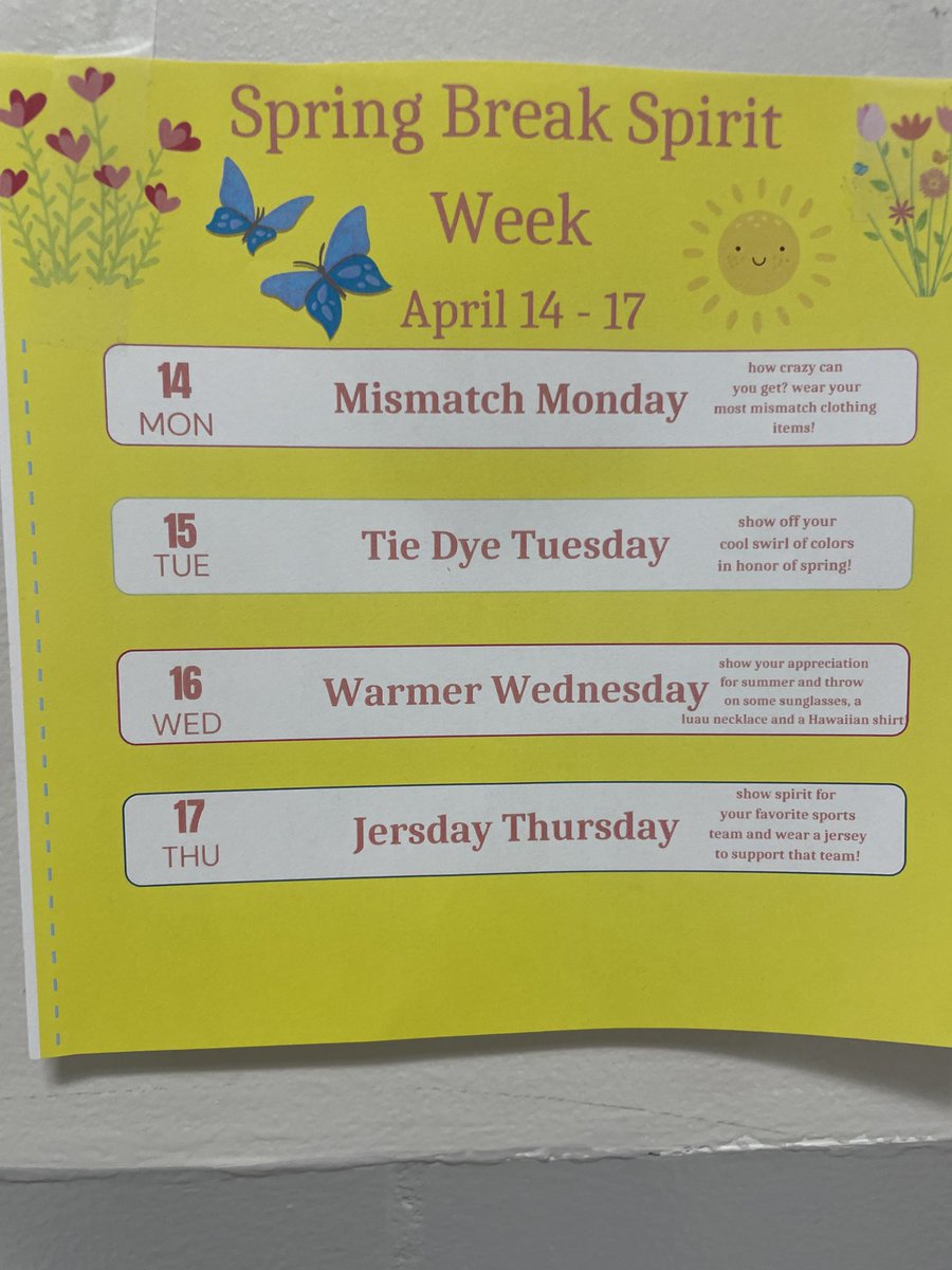 WSMS Spirit Week!!🎉🎉🎉