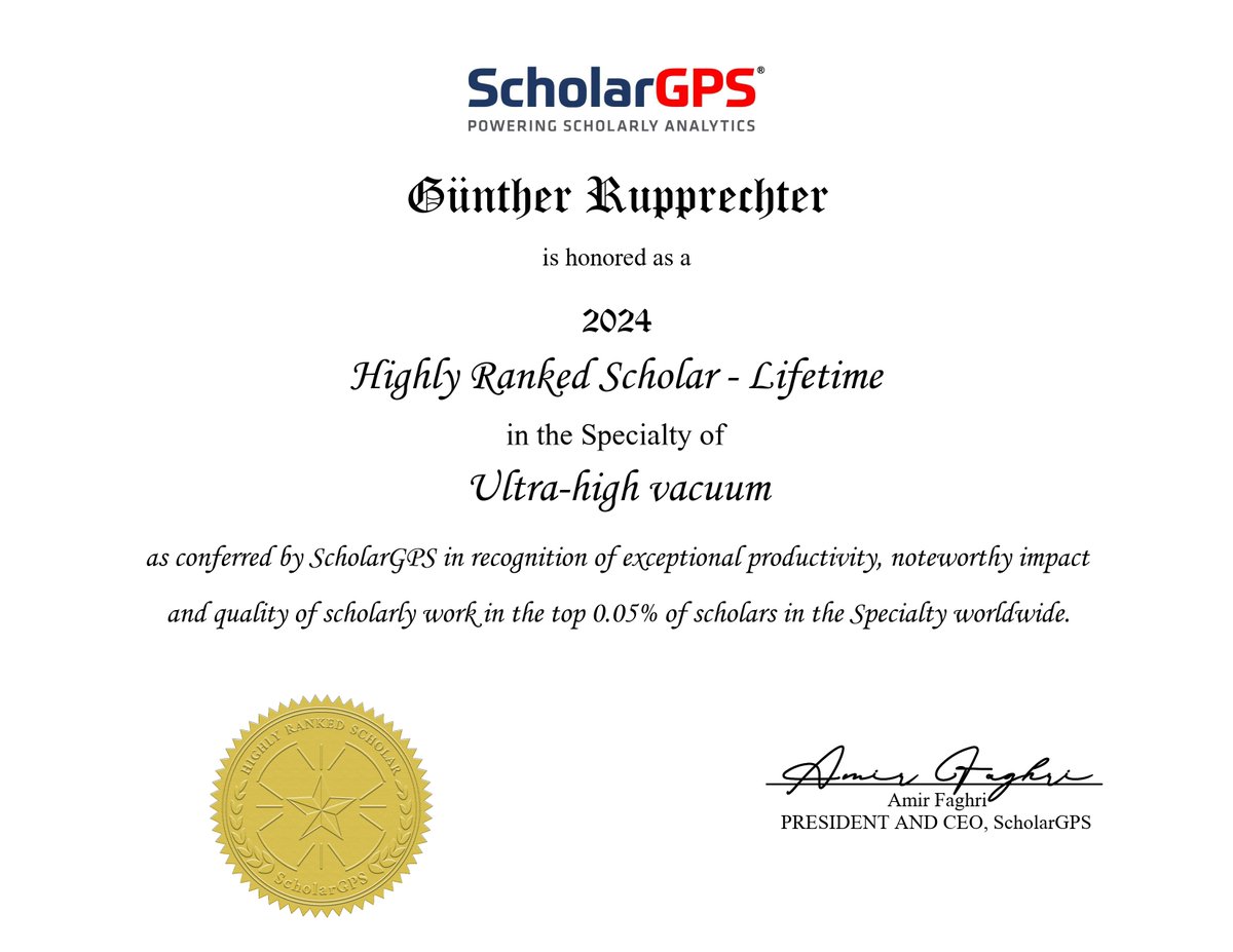 Rupprechter_Lab's tweet photo. Excited to share that @ScholarGPS has ranked my work #3 worldwide in the Speciality of Ultra-High Vacuum Science. I did not see that coming ... 🙏 😊
https://t.co/A6d0uxWLce
@tu_wien  @UCBerkeley  @maxplanckpress @FWF_at  @COE_MECS @TACO_Oxides https://t.co/iYkBdDGpkI