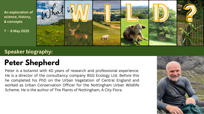 🌿 Join us at What is Wild? 7–8 May in Sheffield!

We’re thrilled to welcome botanist Peter Shepherd, Director of BSG Ecology &amp; author of 'The Plants of Nottingham, A City Flora'.

🎟️ Book now: ukeconet.org/what-is-wild.h…

#rewilding #Botany #conservation #plants #urbanenvironments