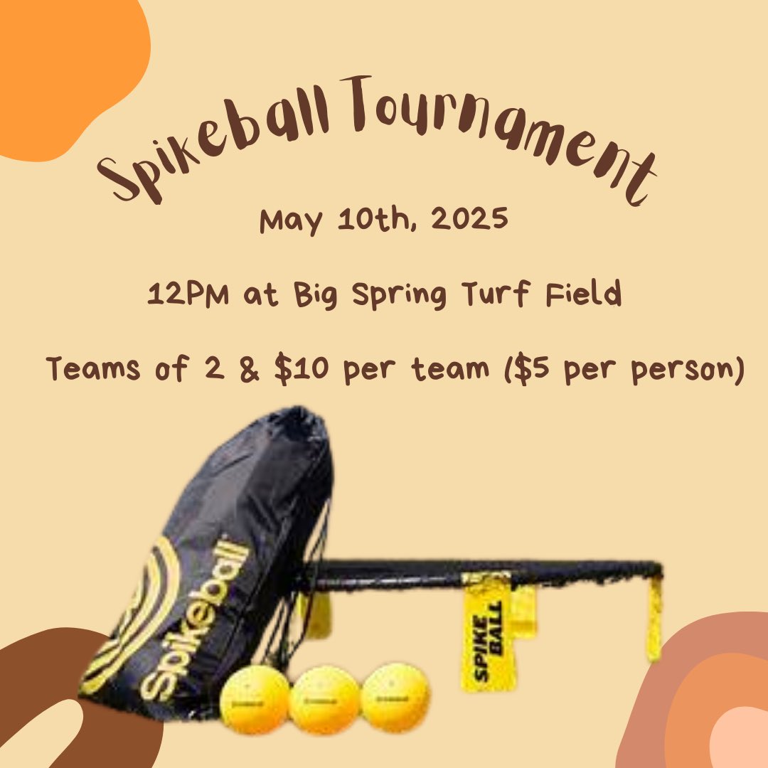 Don't forget to register for our spike ball tournament! Use the google form in our bio to register - form closes MAY 2nd!!!