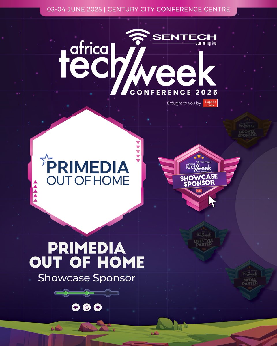 AfricaTechWeek's tweet image. Meet Primedia OOH (@PrimediaGroup) at #ATW2025 - SA's largest #OOHAdvertising specialist with 15,000+ panels across SA &amp;amp; 4,000+ across 9 countries. 

Visit their showcase to explore innovative OOH #Billboard solutions! 🌟 

Get tickets: zurl.co/wSJXF

@Topco_Media