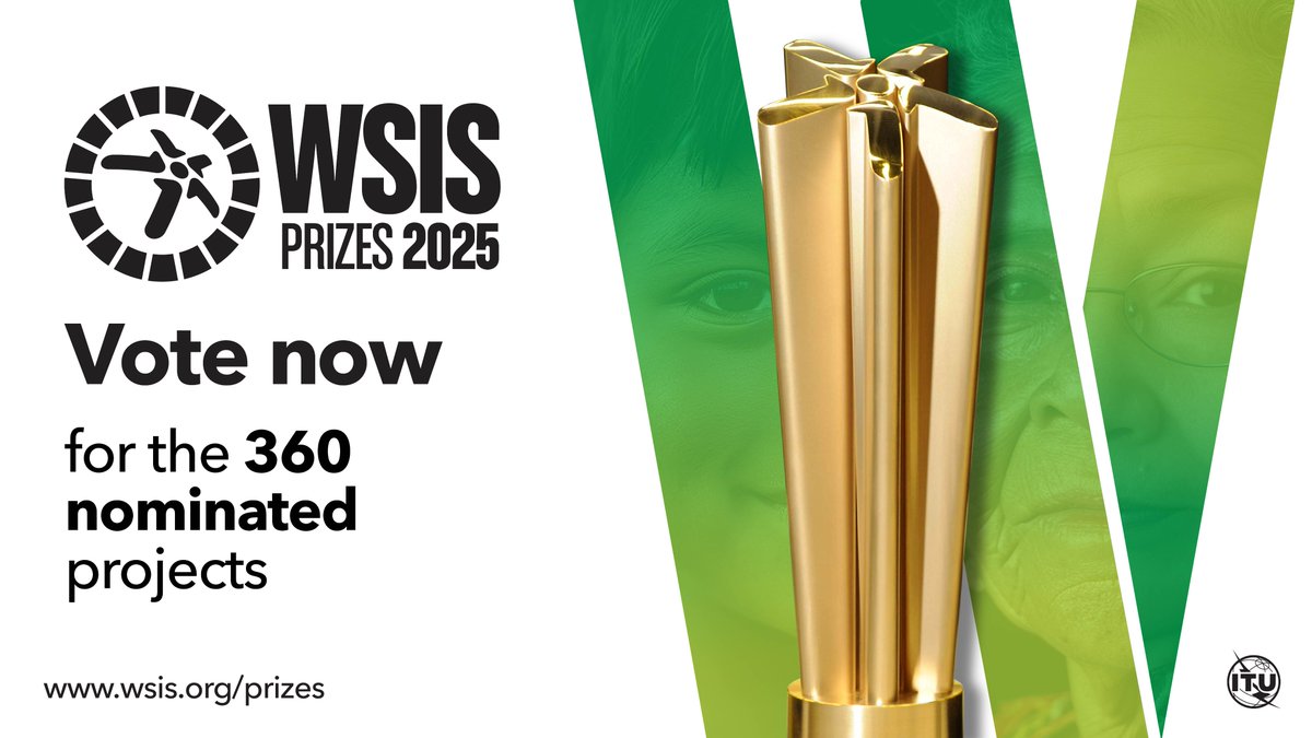 We've received outstanding initiatives and projects from 100+ countries for hashtag#WSIS Prizes 2025!

The expert group has nominated 360 projects — and voting phase is now OPEN! The choice is yours! 

Cast your votes by 30 April 👉 wsis.org/prizes