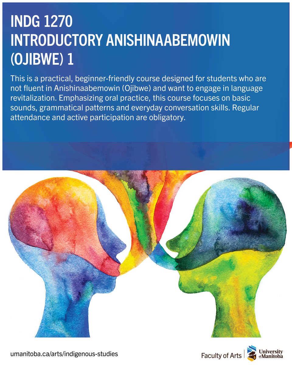 Introductory Anishinaabemowin (Ojibwe) 1 (INDG 1270)

This is a practical, beginner-friendly course designed for students who are not fluent in Anishinaabemowin (Ojibwe). Emphasizing oral practice, this course focuses on basic sounds, grammatical patterns and conversation skills