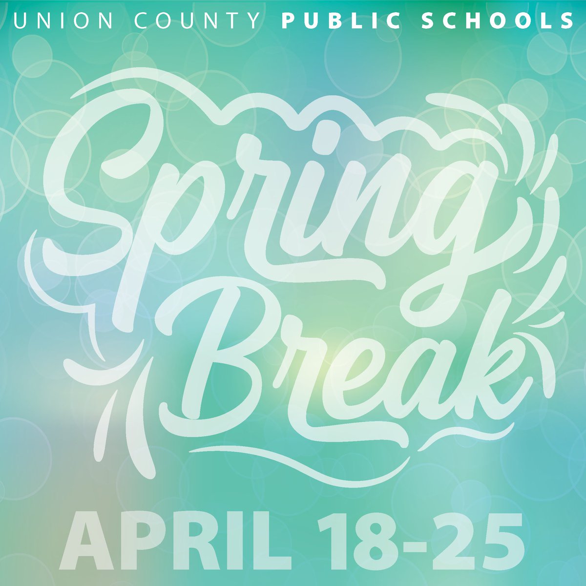 Calendar Alert: Spring Break for students is April 18Ð25. There is no school for students. @ucpsnc @aghoulihan