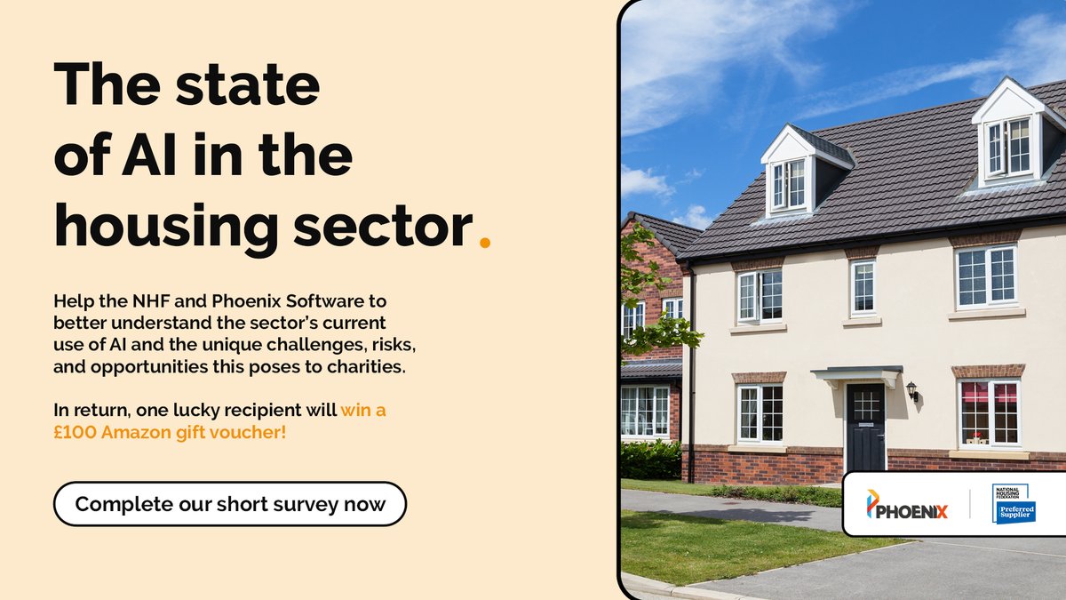 Our Preferred Supplier, Phoenix Software, have produced “The state of AI in housing” survey to gather your insights on how organisations respond and adapt to the challenges, prospects and risks this technology provides.

Find out more - hubs.ly/Q03fH-P10
