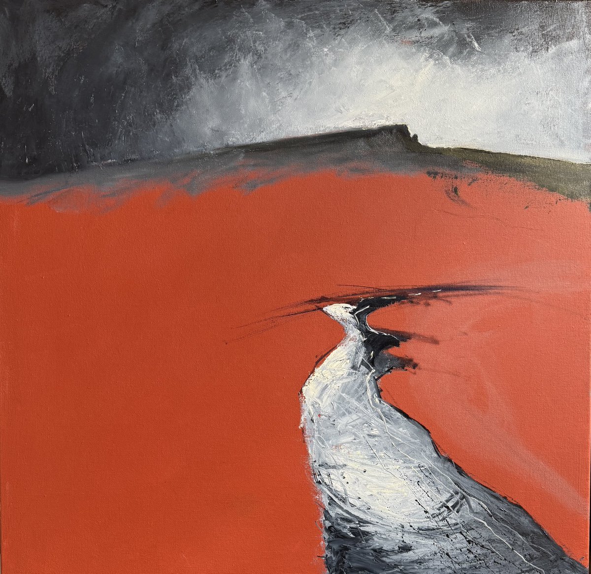 staithesartist's tweet image. #WIP2 #HiggerTor #oils I love streams or paths that go off into the distance. A big square #canvas 30x30”