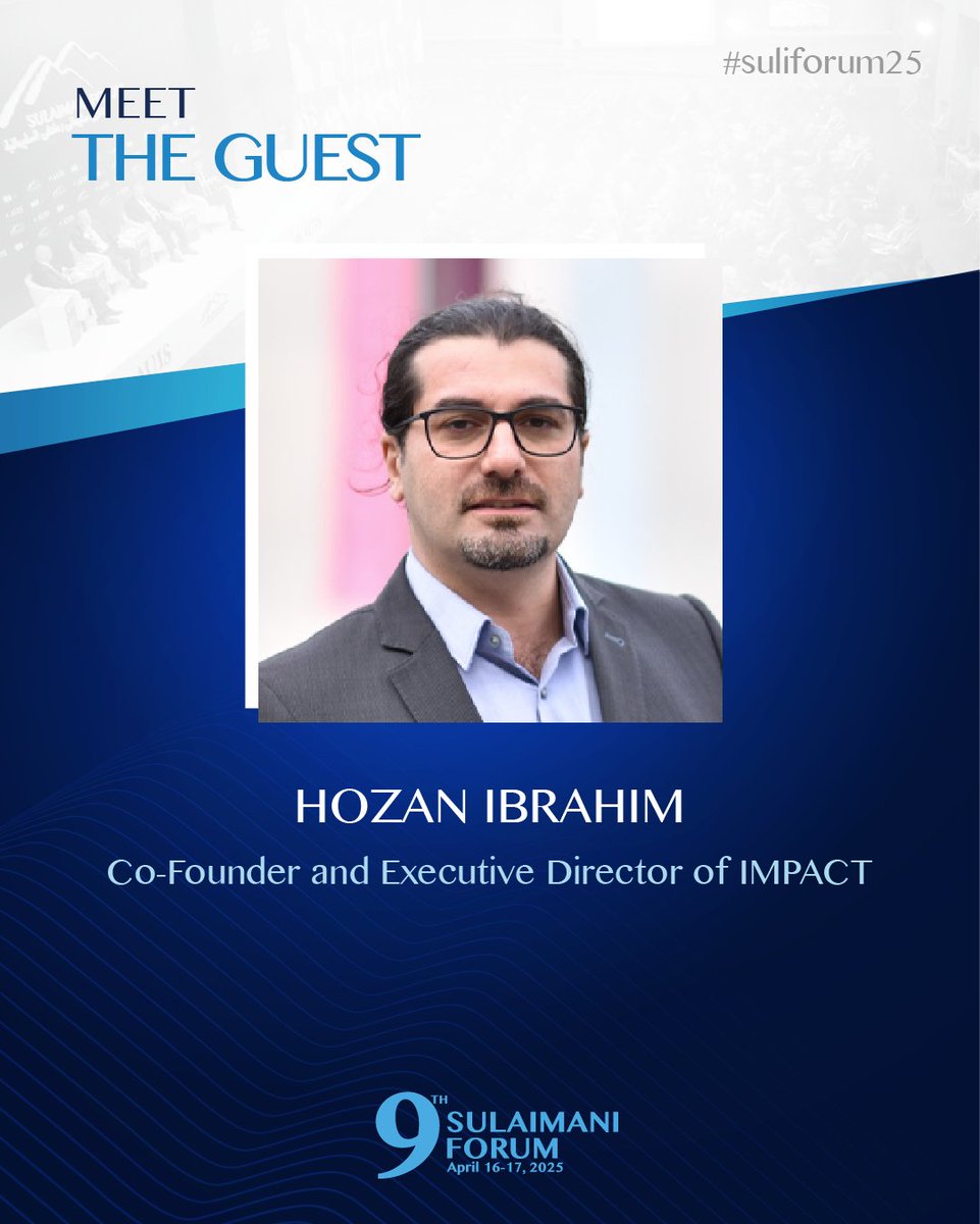American University of Iraq, Sulaimani (AUIS) (@auisofficial) on Twitter photo AUIS and IRIS are honored to welcome Hozan Ibrahim, Co-Founder and executive director of <a href="/impactres_org/">IMPACT Research</a>, at the 9th Sulaimani Forum.
#AUIS #IRIS #suliforum25 AUIS and IRIS are honored to welcome Hozan Ibrahim, Co-Founder and executive director of <a href="/impactres_org/">IMPACT Research</a>, at the 9th Sulaimani Forum.
#AUIS #IRIS #suliforum25