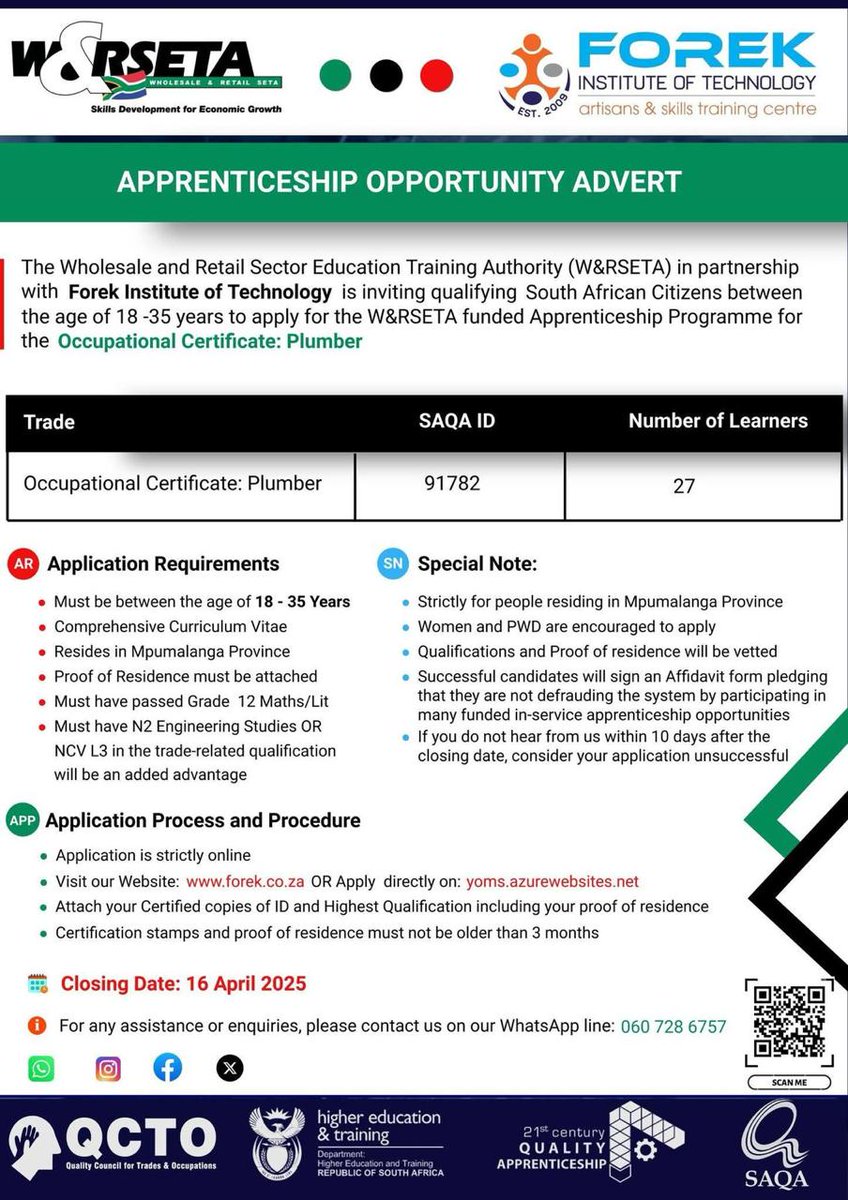 moorelyfe1's tweet photo. #WorkOpportunities #WorkOpps #graduates #unemployment #JobSeekersSA #jobsearchhelp
Follow @moorelyfe1 for more jobs https://t.co/W6Ti3JJ8z0