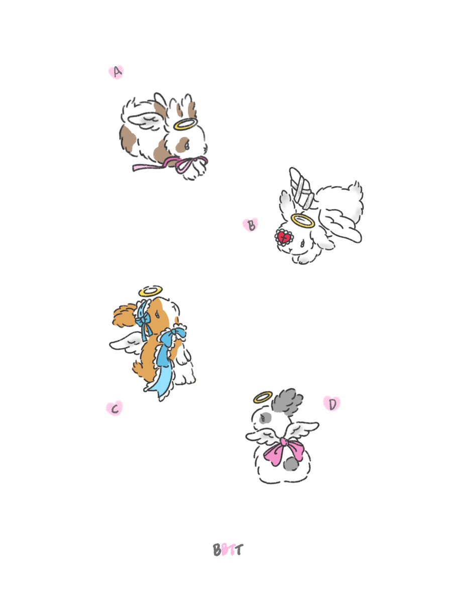 아기천사들 🐰🪽 
예약 가능합니다 ε(*⌒▽⌒)੭*ﾟ¨ﾟﾟ･*:..☆

#토끼타투 
♡A,D 3cm~
♡B,C 4cm~  부터 작업가능해요 .ᐟ