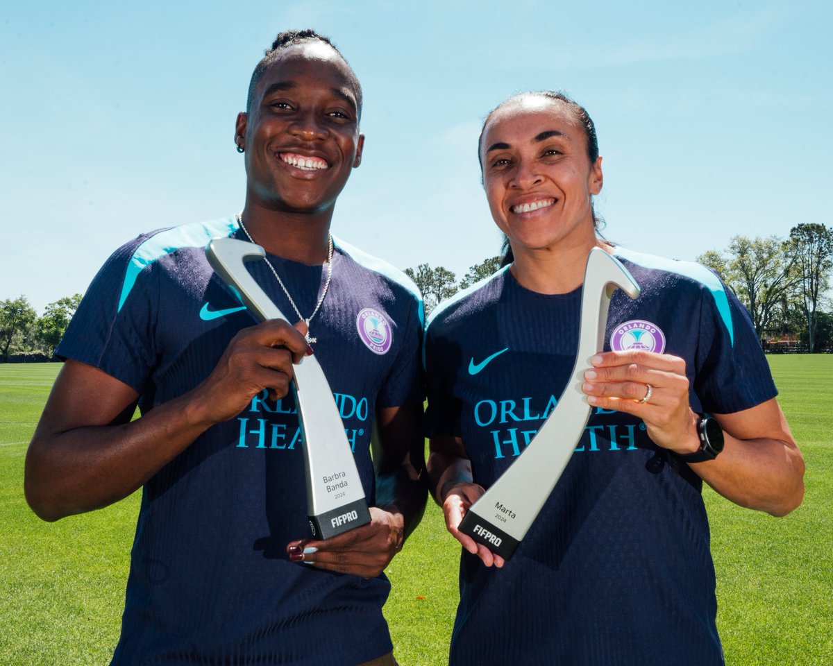 FIFPRO (@fifpro) on Twitter photo 📸🏆 Trophy time in Orlando!
Congratulations to <a href="/BarbraBanda11/">Barbra Banda</a> and @MartaVieiras10 on making the 2024 FIFPRO #World11 – chosen by the players, for the players ✨ 📸🏆 Trophy time in Orlando!
Congratulations to <a href="/BarbraBanda11/">Barbra Banda</a> and @MartaVieiras10 on making the 2024 FIFPRO #World11 – chosen by the players, for the players ✨