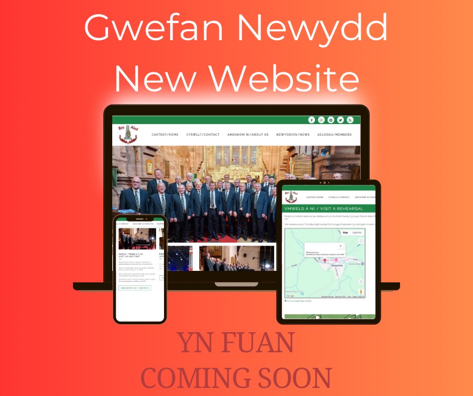 Côr Meibion Bro Aled (@corbroaled) on Twitter photo ❗️GWEFAN NEWYDD ❗️
Rydym yn hynod gyffroes i roi blas i chi o wefan newydd y côr a fydd yn cael ei chyhoeddi yn fuan drwy <a href="/MakingMusic_UK/">Making Music UK</a>
Os oes gennych chi luniau neu hanesion am y côr, rydym eisiau clywed gennych chi!
Cysylltwch ar corbroaled@gmail.com
#corneibion ❗️GWEFAN NEWYDD ❗️
Rydym yn hynod gyffroes i roi blas i chi o wefan newydd y côr a fydd yn cael ei chyhoeddi yn fuan drwy <a href="/MakingMusic_UK/">Making Music UK</a>
Os oes gennych chi luniau neu hanesion am y côr, rydym eisiau clywed gennych chi!
Cysylltwch ar corbroaled@gmail.com
#corneibion