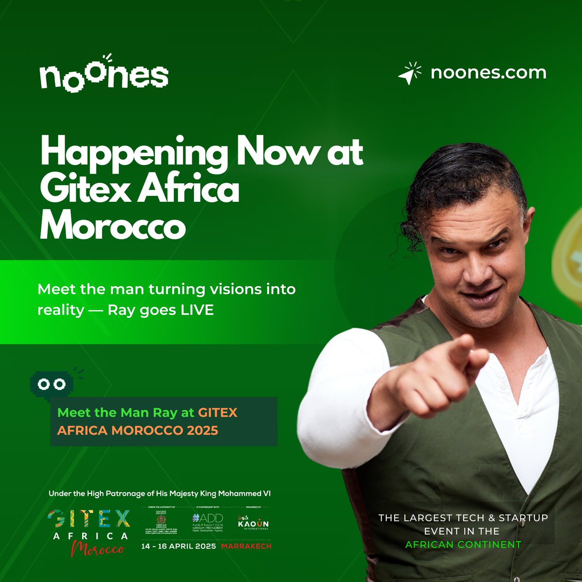 IamMissNabs's tweet photo. GITEX just got real, @ray_noOnes is here!!!
Looking forward to seeing the man himself on the big stage!!!
#GITEX #GITEXAFRICA #Noones #TheManRay #RayXGITEX
@GITEX_GLOBAL @GITEXAfrica @noonesapp @noonesafrica https://t.co/NDzeHe6tb2