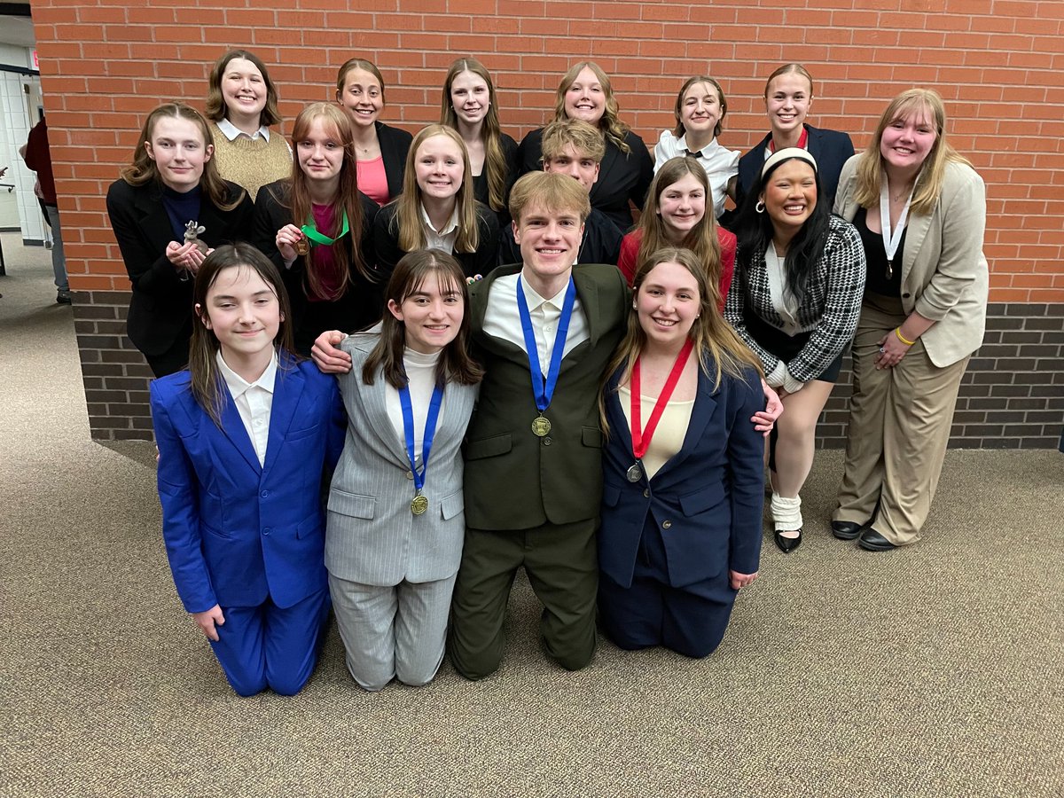 ADVANCING TO STATE SPEECH!

Julia S. - 1st (Poetry)
Myles H. - 1st (Prose)
Kieley J. - 2nd (Great Speeches)
Makayla S. - 2nd (Informative)
Camryn M. - 3rd (Poetry)

OTHER MEDALISTS

Sophia B. - 5th (Poetry)
Calyna L. - 7th (Drama)
Britta N. - 8th (Informative)

3rd place Team!