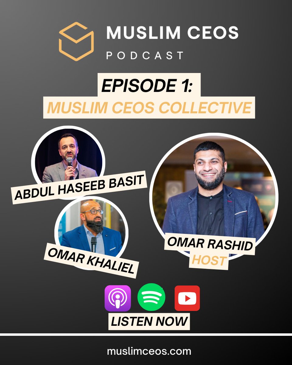 Muslim CEOs Collective (@muslimceos) on Twitter photo The 1st episode of The Muslim CEOs Podcast is out now hosted by <a href="/omarrashidhr/">Omar Rashid</a>
In this episode Omar Khaliel & Abdul Haseeb Basit discuss the motivation behind <a href="/MuslimCEOs/">Muslim CEOs Collective</a>
Spotify open.spotify.com/episode/7522Wf…
Apple podcasts.apple.com/us/podcast/epi…
YouTube youtu.be/lJ2ITeaZ8SA?si…
#muslimceos The 1st episode of The Muslim CEOs Podcast is out now hosted by <a href="/omarrashidhr/">Omar Rashid</a>
In this episode Omar Khaliel & Abdul Haseeb Basit discuss the motivation behind <a href="/MuslimCEOs/">Muslim CEOs Collective</a>
Spotify open.spotify.com/episode/7522Wf…
Apple podcasts.apple.com/us/podcast/epi…
YouTube youtu.be/lJ2ITeaZ8SA?si…
#muslimceos