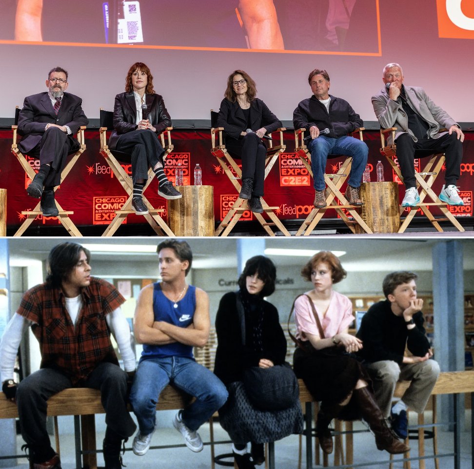 Variety's tweet photo. All five actors from "The Breakfast Club" reunited for the first time in 40 years.

“I feel very emotional and moved to have us all together,” said Molly Ringwald, who jokingly acknowledged the attendance of Emilio Estevez, adding, “We don’t have to use the cardboard cutout anymore. I feel really moved that we’re all together.”

“I was really happy when we were making this movie, we all really … I don’t know if you can tell but we all really do love each other. It was a dream,” Ally Sheedy said. “A joyful experience.”

Read more here: https://t.co/zUZgCeTP4b