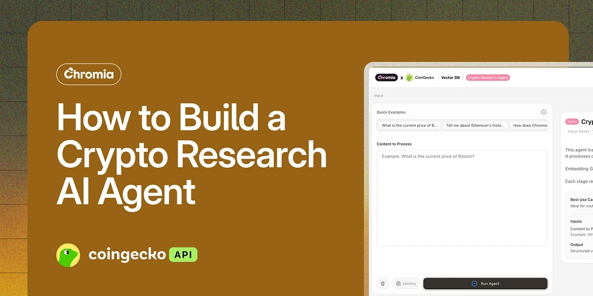 We just dropped a collab with @CoinGecko: a step-by-step guide on building your own crypto research AI agent using <a href="/Chromia/">Chromia | Power to the Public</a>'s Decentralized Vector Database!

h/t <a href="/defichemist95/">Prem 🍁</a> for the work 🙏