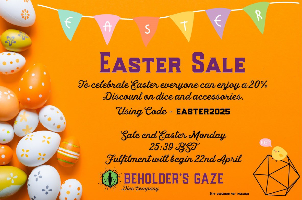 Easter is coming and we’re having a family holiday 🐣 Please enjoy 20% off your order while we’re away 🐣 Use code EASTER2025 at beholdersgaze.com when checking out 🐣 Sales ends Easter Monday at 23:59 BST #easter #sale #easterweekend #Easter2025