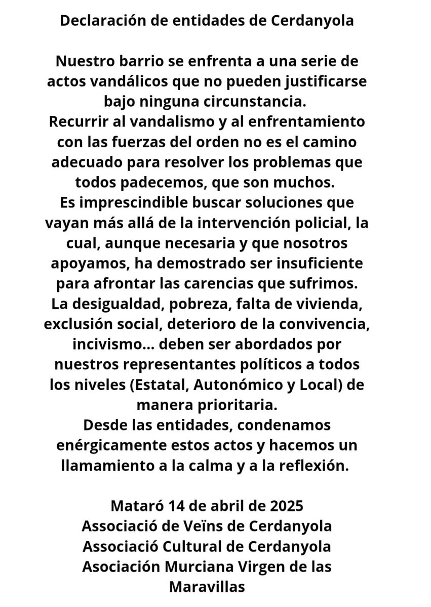 AVdeCerdanyola's tweet image. Declaració entitats de Cerdanyola
