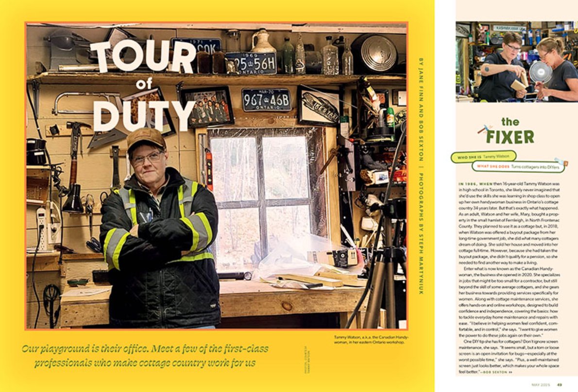 Congrats to WE-CAN client Tammy Watson of Canadian Handywoman on being featured in the May 2025 issue of Cottage Life Magazine! 

We're proud of you, Tammy-- you definitely are "The Fixer". Way to go! #WECanQueensU