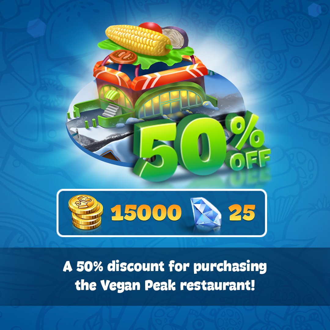 cookingfever's tweet photo. 🌱 The Healthy Food Event is LIVE in #CookingFever!
🔥 Spotlight on Vegan Peak – now 50% OFF!
💎 Gem Shard Rain + 🎉 limited-time animated avatars & frames!
Ends May 12 – don’t miss it! 👨🍳🥑 https://t.co/wNFA3Kczgr