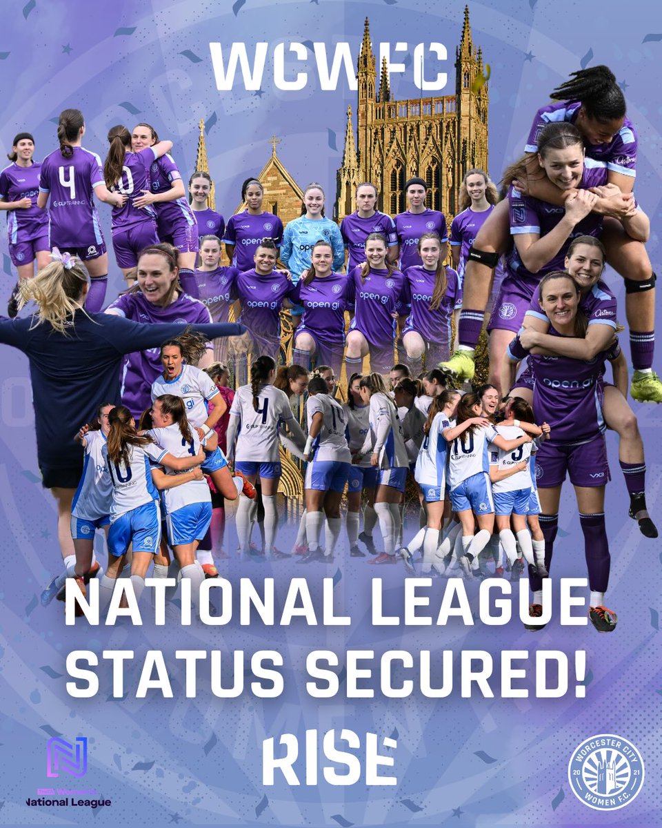WCWomenFC's tweet photo. With the results rolling in from yesterday, it is confirmed that we will be staying up in the @FAWNL for the 25/26 season! 🙌

Click the link below to get your tickets ready for our final game this season! 🎟️🏟️

https://t.co/xAxiyyAnS1

#WCWFC #RISE #WorcestershireHour https://t.co/oj5lbOir1Q