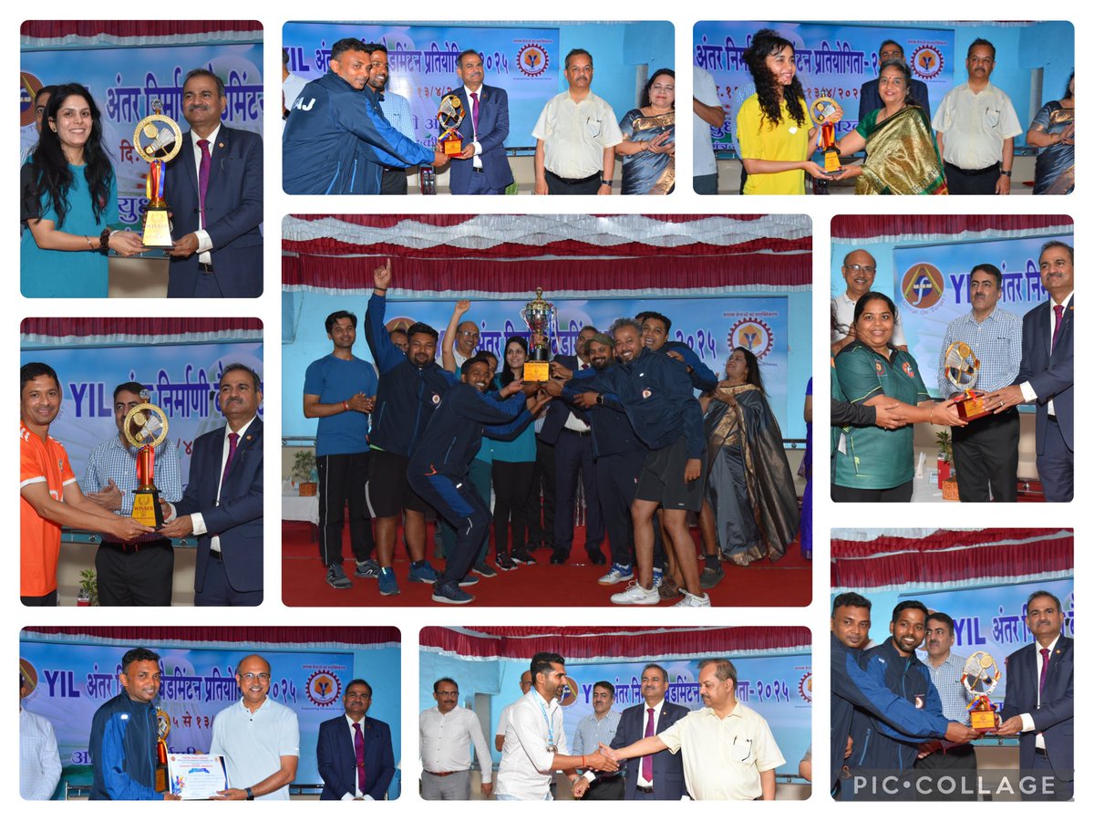 GM_OFA_YIL's tweet image. यंत्र इंडिया लिमिटेड स्पोर्ट्स प्रोमोशन काउंसिल के तत्वाधान में दिनांक 11.04.25 से चल रहे अंतर निर्माणी बैडमिंटन टूर्नामेंट का दिनांक 13.04.25 को समापन हुआ. कार्यक्रम की अध्यक्षता श्री गुरुदत्त रे, निदेशक(एच आर) एवं सीएमडी(अतिरिक्त प्रभार), यंत्र इंडिया लिमिटेड ने की। कार्यक्रम…